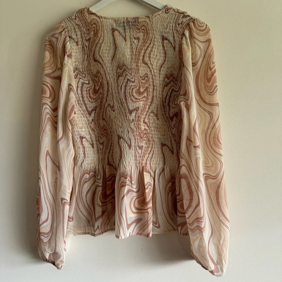 Alice Blue smocked collared long sleeve blouse size medium - Picture 6 of 6